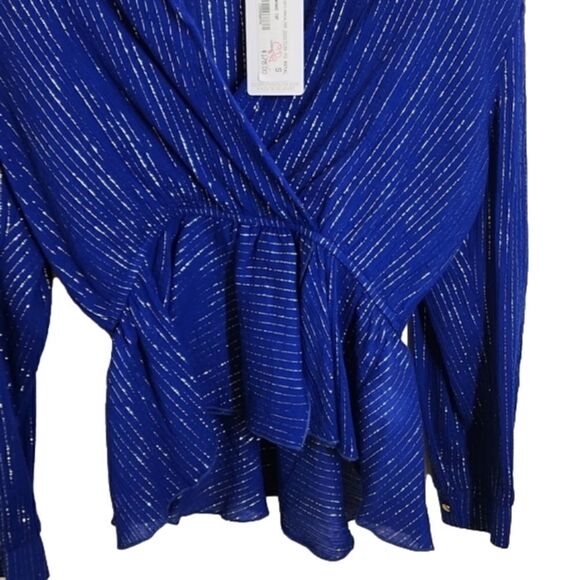 Corey Lynn Calter Amari Top Size Small Royal Blue With Gold Accent High Low - Picture 5 of 14